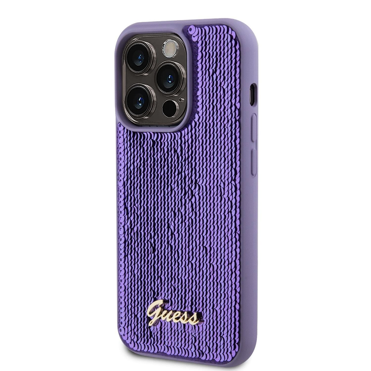 Husa Guess Sequin Script Logo pentru iPhone 14 Pro Max Purple thumb