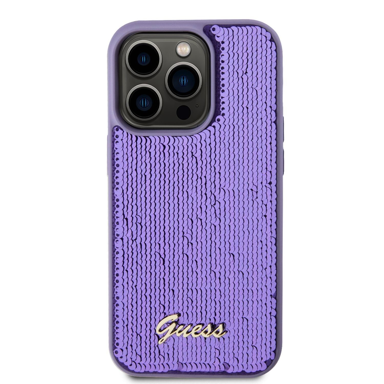 Husa Guess Sequin Script Logo pentru iPhone 14 Pro Max Purple thumb