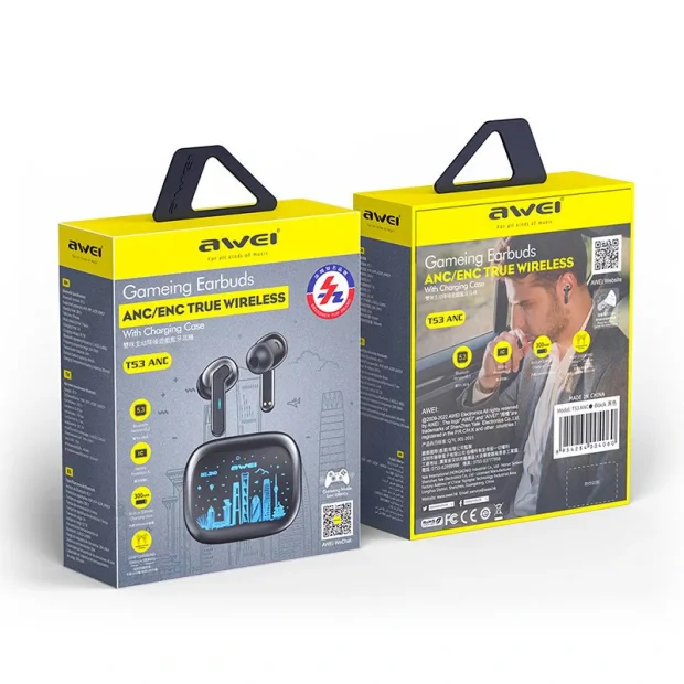 Casti Wireless Awei T53 ANC Negru