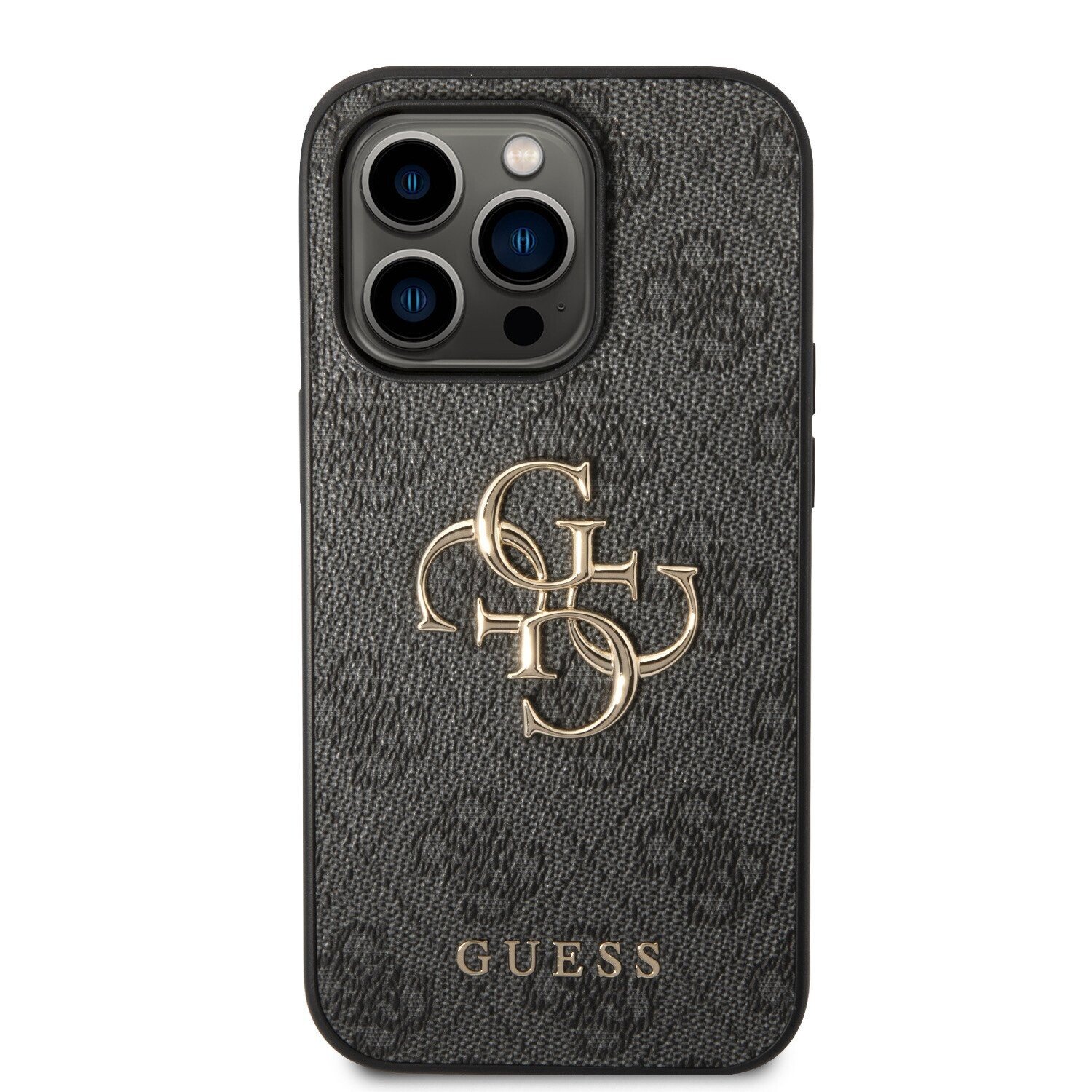 Husa Guess PU 4G Metal Logo pentru iPhone 15 Pro Max Grey thumb