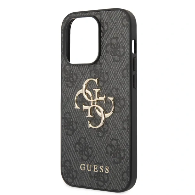Husa Guess PU 4G Metal Logo pentru iPhone 15 Pro Max Grey