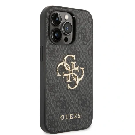 Husa Guess PU 4G Metal Logo pentru iPhone 15 Pro Max Grey