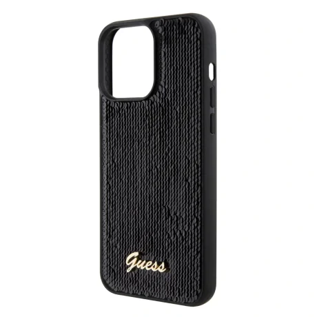 Husa Guess Sequin Script Logo pentru iPhone 15 Pro Max Black