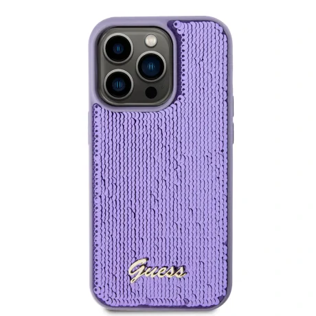 Husa Guess Sequin Script Logo Kryt pentru iPhone 15 Pro Max Purple