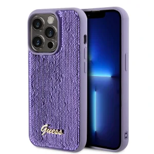 Husa Guess Sequin Script Logo Kryt pentru iPhone 15 Pro Max Purple