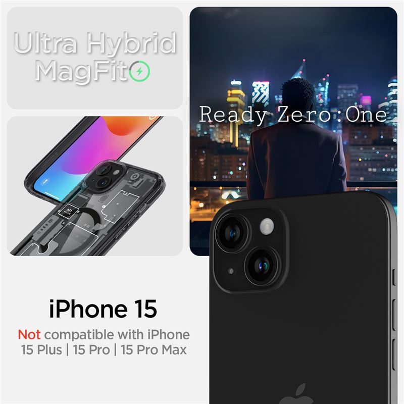 Husa Spigen Ultra Hybrid MagSafe pentru  iPhone 15, Zero One thumb