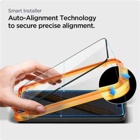 Folie sticla Spigen Glass tR AlignMaster 2 Pack FC pentru iPhone 15 Plus, Black