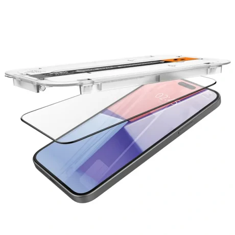 Folie sticla Spigen Glass tR EZ Fit 2 Pack, FC pentru iPhone 15 Black