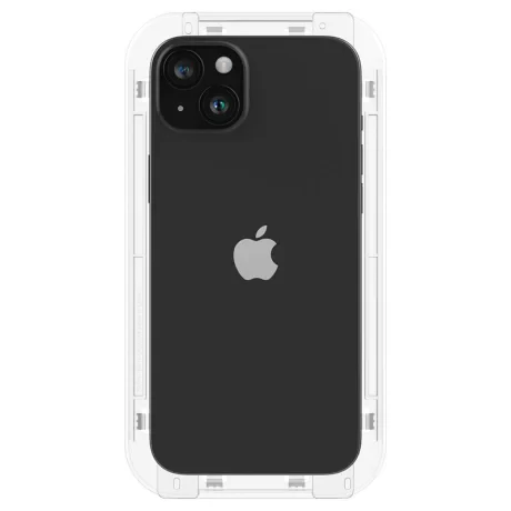 Folie sticla Spigen Glass tR EZ Fit 2 Pack pentru iPhone 15, Transparent