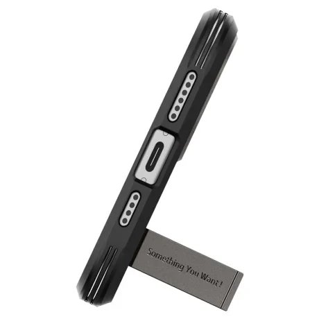 Husa Spigen Tough Armor MagSafe pentru iPhone 15, Gunmetal