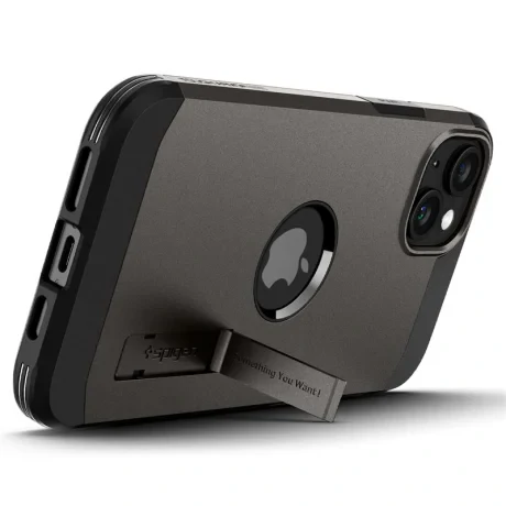 Husa Spigen Tough Armor MagSafe pentru iPhone 15, Gunmetal