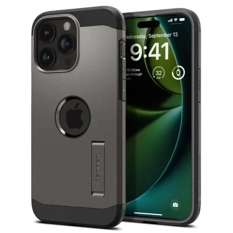 Husa Spigen Tough Armor MagSafe pentru iPhone 15 Pro Max, Gunmetal