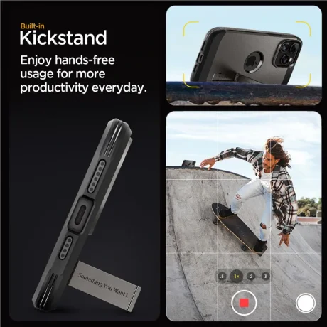 Husa Spigen Tough Armor MagSafe pentru iPhone 15 Pro Max, Gunmetal