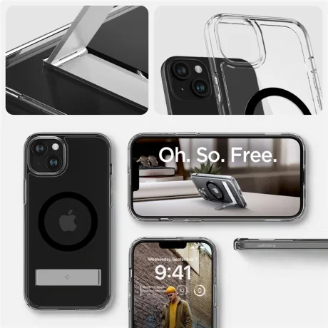 Husa Spigen Ultra Hybrid S MagSafe pentru  iPhone 15, Black