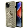 Husa Guess PU Perforated 4G Glitter Metal Logo pentru iPhone 13 Gold