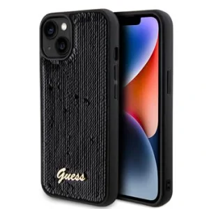 Husa Guess Sequin Script Logo pentru iPhone 13 Black