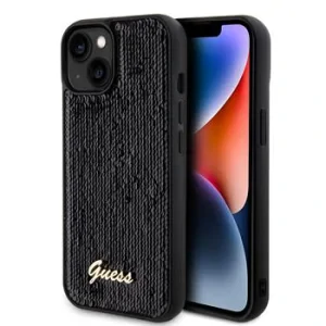 Husa Guess Sequin Script Logo pentru iPhone 15 Black