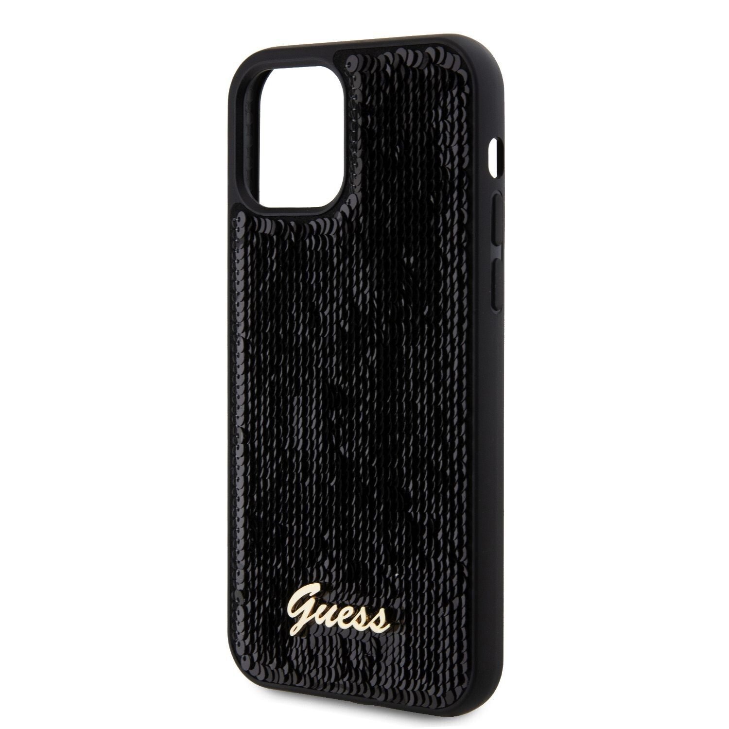 Husa Guess Sequin Script Logo pentru iPhone 12/12 Pro Black thumb