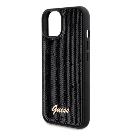 Husa Guess Sequin Script Logo pentru iPhone 13 Black