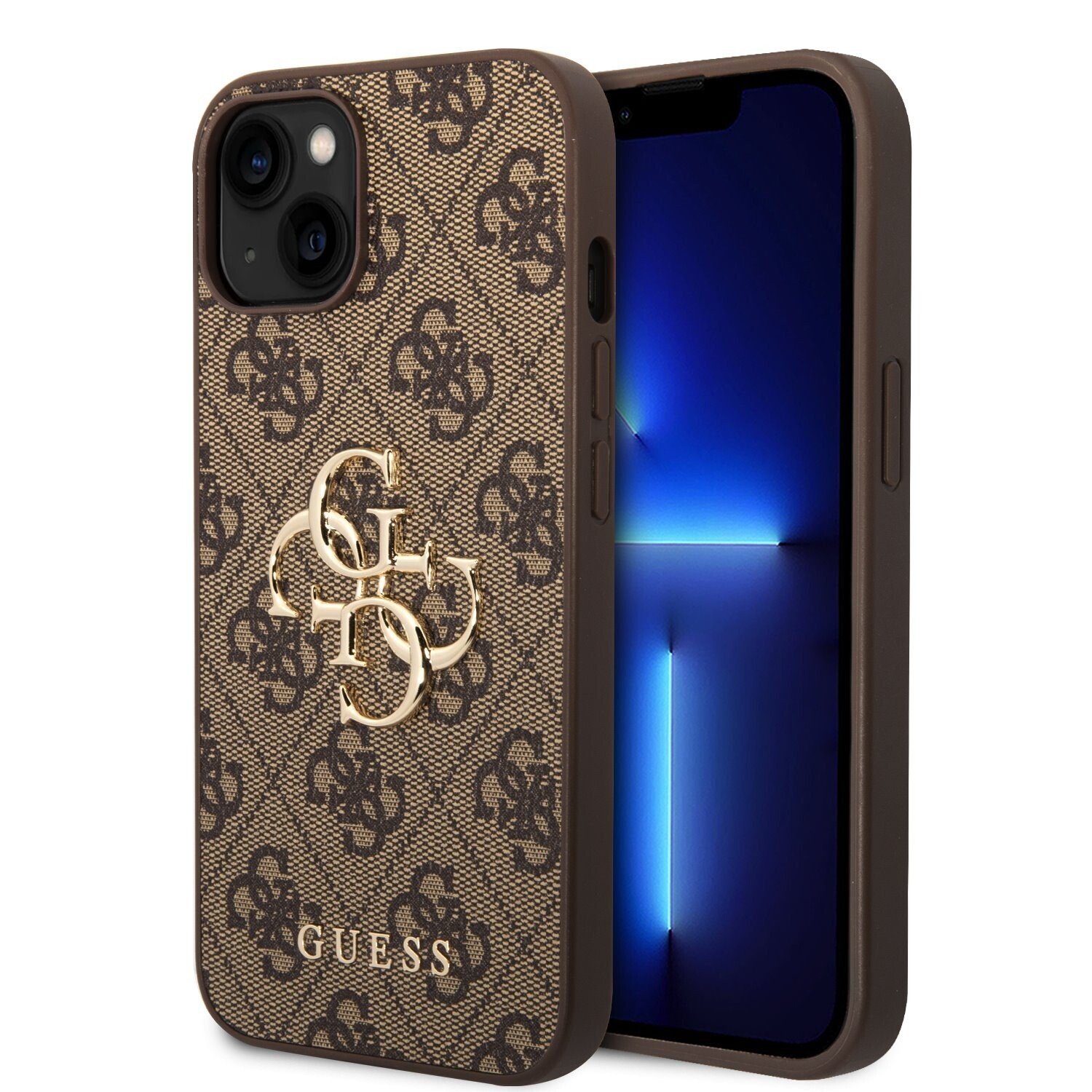 Husa Guess PU 4G Metal Logo pentru iPhone 15 Brown thumb