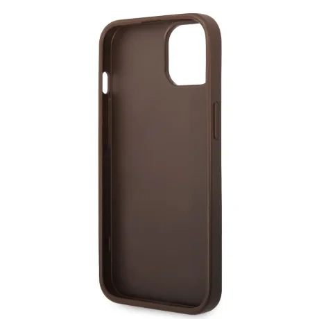 Husa Guess PU 4G Metal Logo pentru iPhone 15 Brown