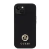 Husa Guess PU 4G Strass Metal Logo pentru iPhone 15 Black