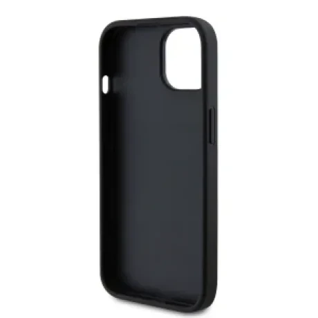 Husa Guess PU 4G Strass Metal Logo pentru iPhone 15 Black