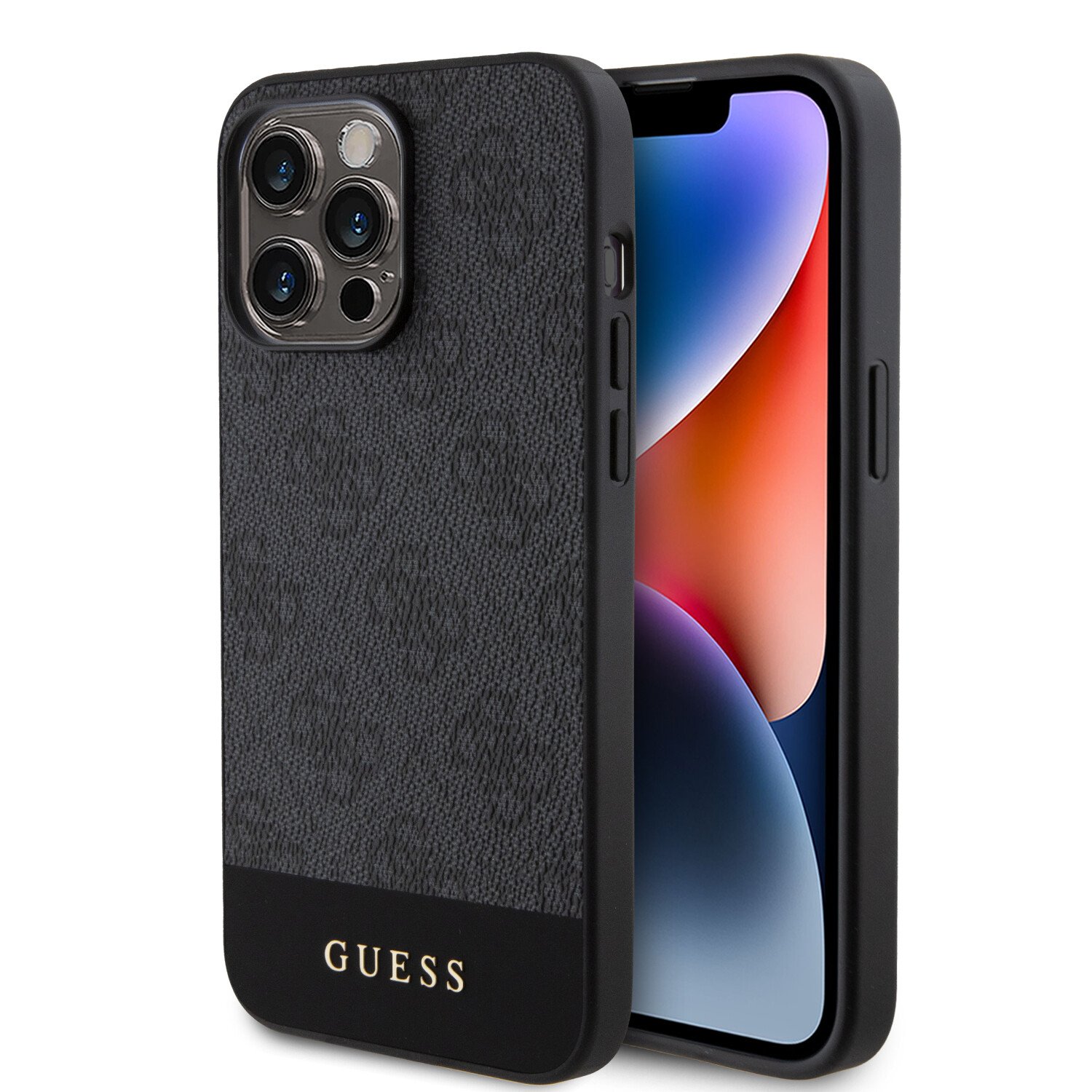 Husa Guess PU 4G Stripe MagSafe pentru iPhone 15 Pro Max Black thumb