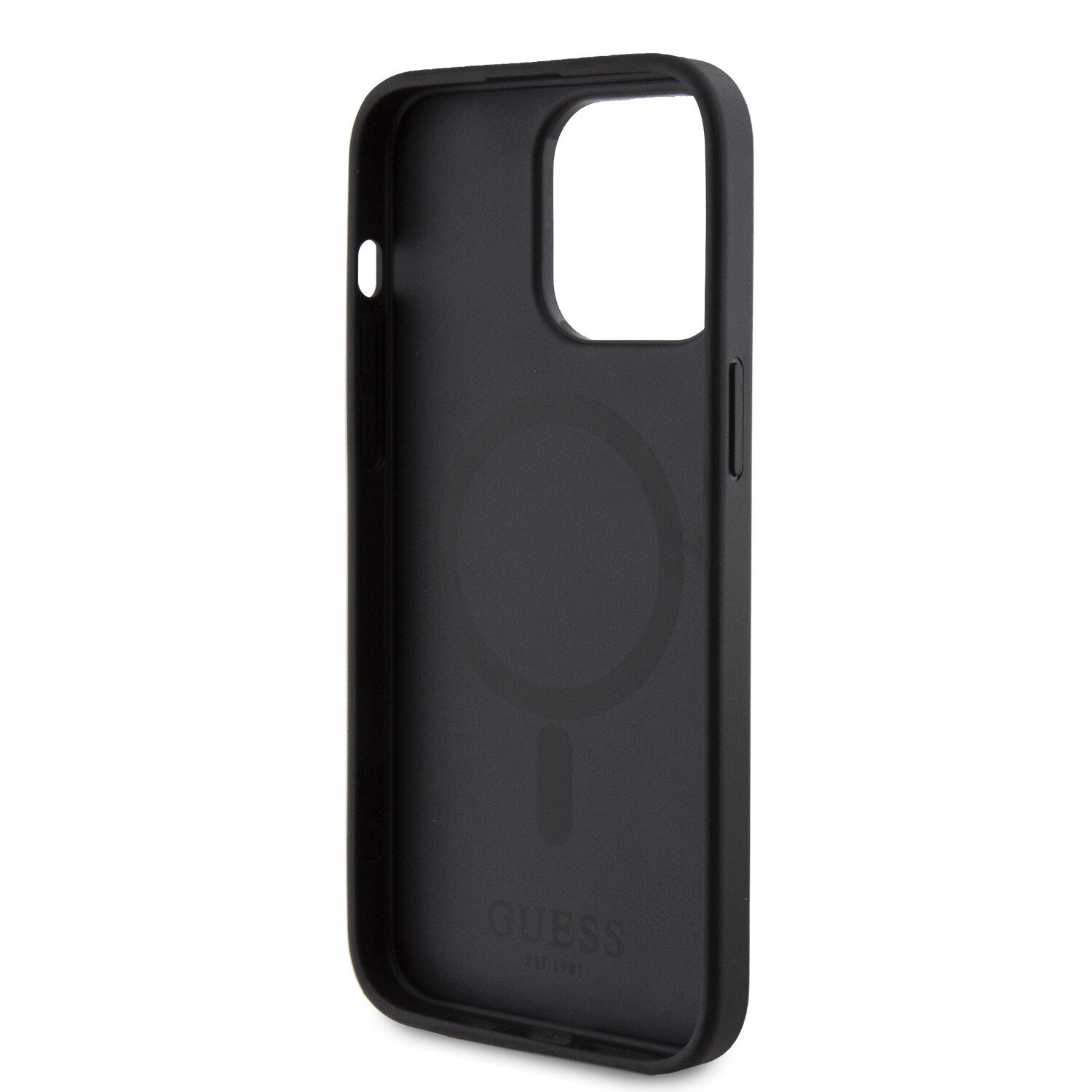 Husa Guess PU 4G Stripe MagSafe pentru iPhone 15 Pro Max Black thumb