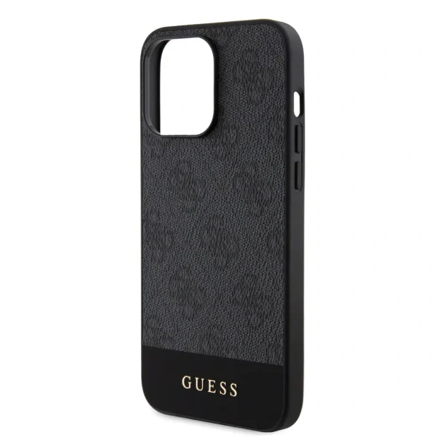 Husa Guess PU 4G Stripe MagSafe pentru iPhone 15 Pro Max Black