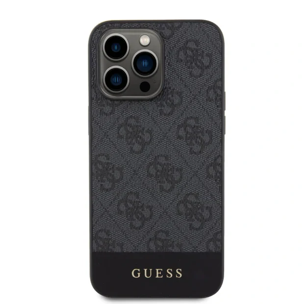 Husa Guess PU 4G Stripe MagSafe pentru iPhone 15 Pro Max Black