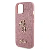 Husa Guess PU Fixed Glitter 4G Metal Logo pentru iPhone 15 Pink