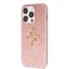 Husa Guess PU Fixed Glitter 4G Metal Logo pentru iPhone 15 Pro Pink