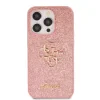 Husa Guess PU Fixed Glitter 4G Metal Logo pentru iPhone 15 Pro Pink