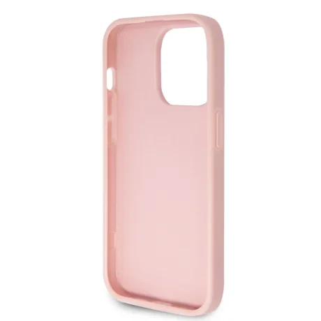 Husa Guess PU Fixed Glitter 4G Metal Logo pentru iPhone 15 Pro Pink
