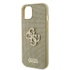 Husa Guess PU Perforated 4G Glitter Metal Logo pentru iPhone 13 Gold