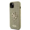 Husa Guess PU Perforated 4G Glitter Metal Logo pentru iPhone 13 Gold