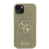 Husa Guess PU Perforated 4G Glitter Metal Logo pentru iPhone 13 Gold