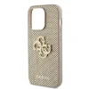 Husa Guess PU Perforated 4G Glitter Metal Logo  pentru iPhone 14 Pro Gold