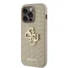 Husa Guess PU Perforated 4G Glitter Metal Logo  pentru iPhone 14 Pro Gold