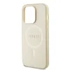 Husa Guess PU Saffiano MagSafe pentru iPhone 15 Pro Beige