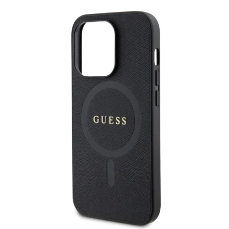 Husa Guess PU Saffiano MagSafe pentru iPhone 15 Pro Max Black