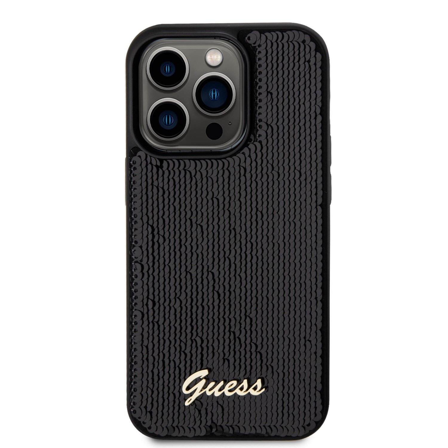 Husa Guess Sequin Script Logo pentru iPhone 14 Pro Black thumb