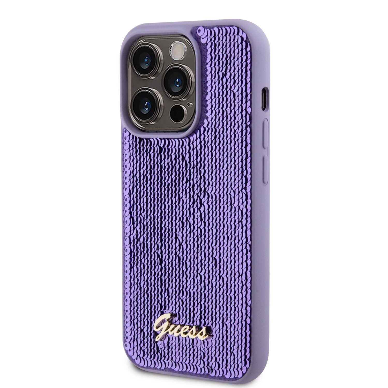 Husa Guess Sequin Script Logo pentru iPhone 14 Pro Purple thumb