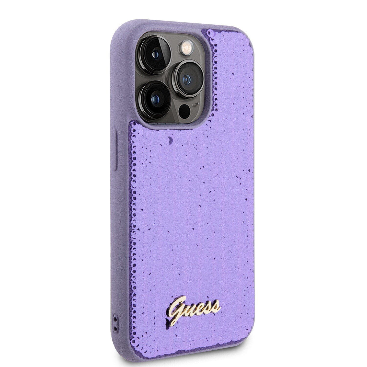 Husa Guess Sequin Script Logo pentru iPhone 14 Pro Purple thumb