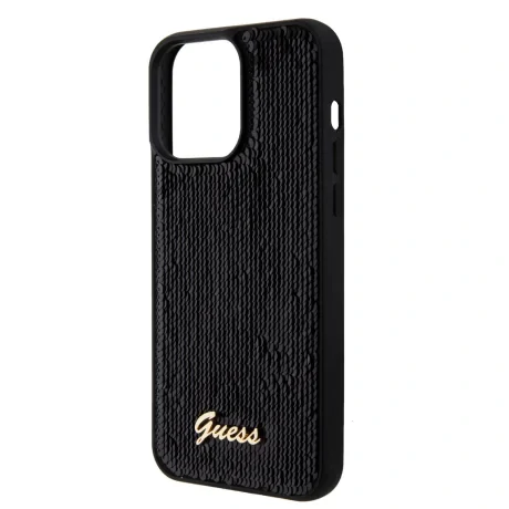Husa Guess Sequin Script Logo pentru iPhone 15 Pro Black