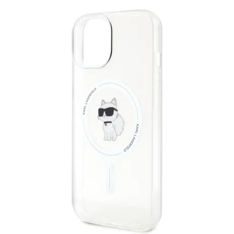 Husa Karl Lagerfeld IML Choupette MagSafe pentru iPhone 15 Transparent