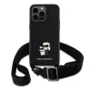 Husa Karl Lagerfeld Saffiano Crossbody Metal Karl and Choupette pentru iPhone 15 Pro Max Black