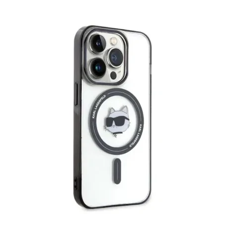 Husa Spate MagSafe Karl Lagerfeld IML Choupette Head pentru iPhone 15 Pro KLHMP15LHCHNOTK Transparent