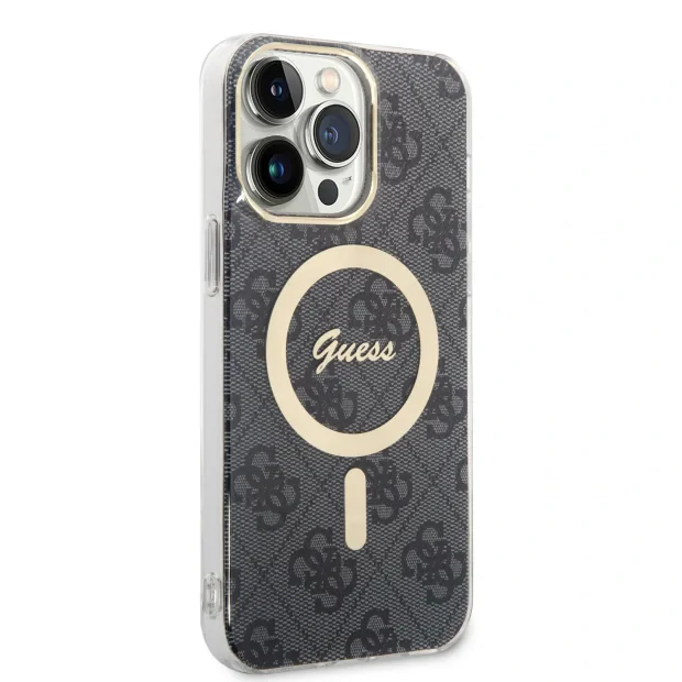 Husa Guess IML 4G MagSafe Zadni pentru iPhone 15 Pro Max Black